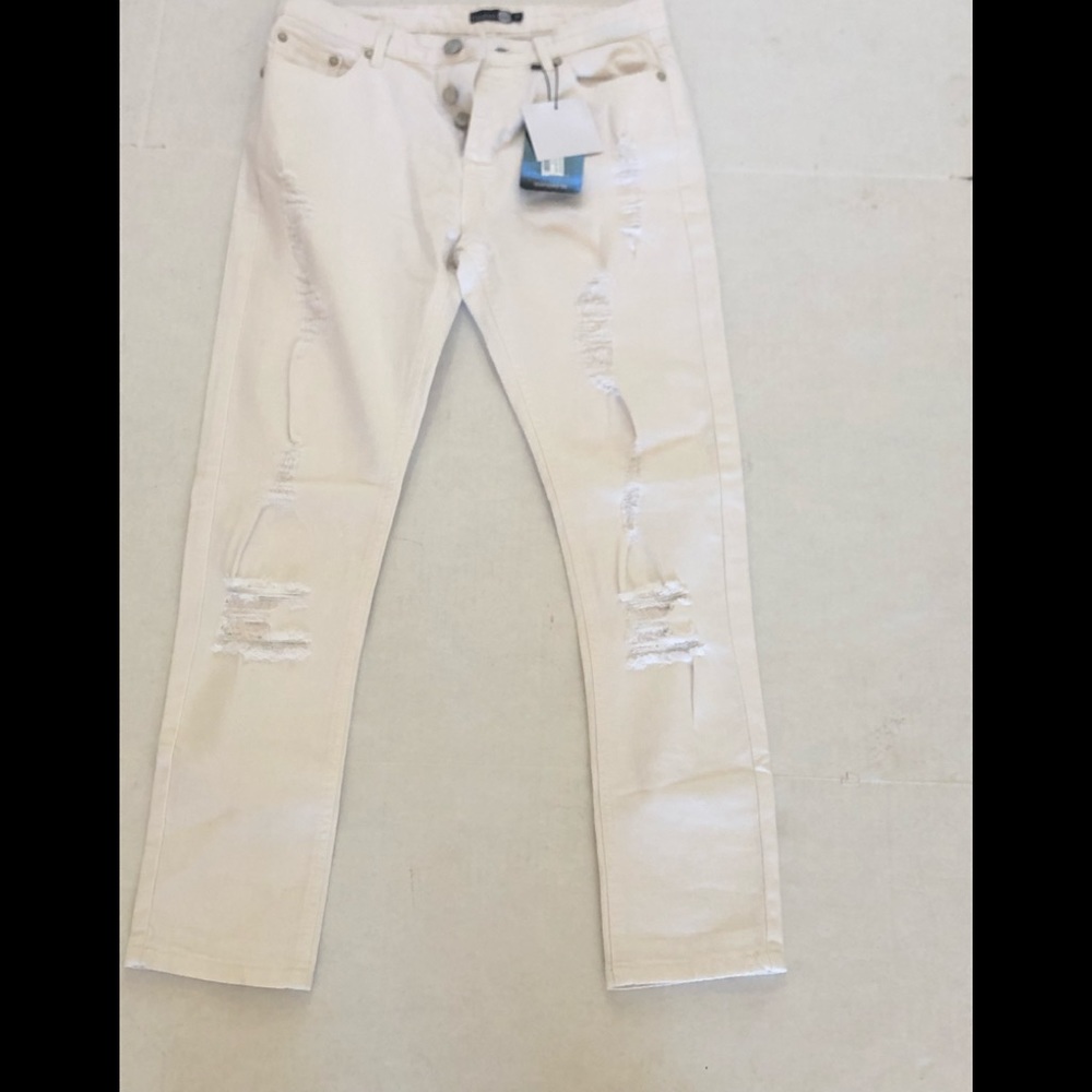 Men white jeans